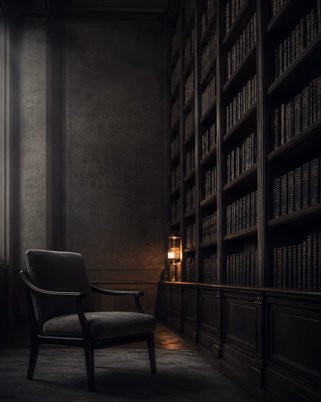 A biblioteca do escritório